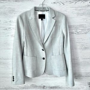 BANANA REPUBLIC Jacket Two Button Fitted Blazer Light Gray 4